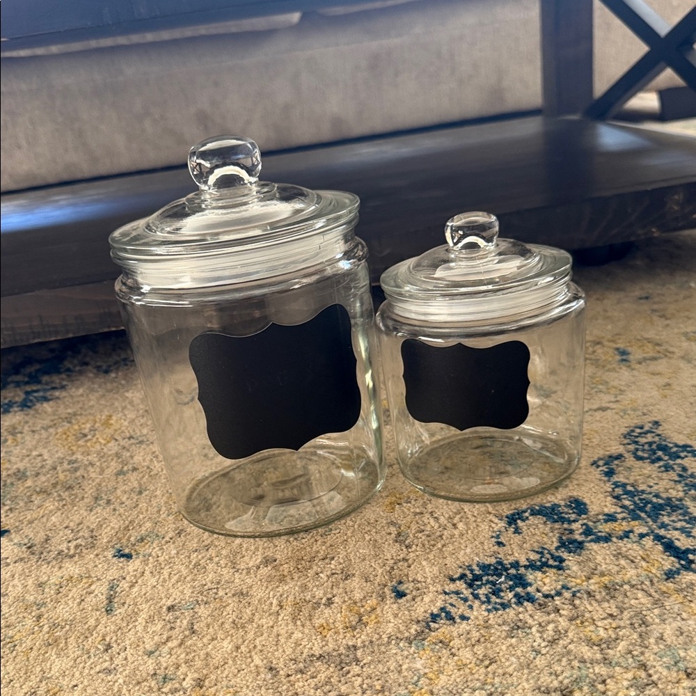 Clear Glass Storage Jars with Chalkboard Labels
